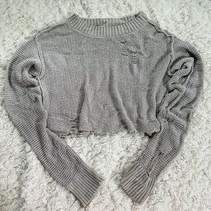 n:Philanthropy Distressed Cropped Sweater